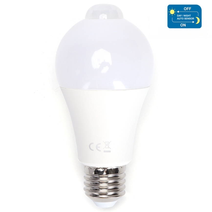 LED Żarówka z czujnikiem ruchu i zmierzchu A60 E27/12W/230V 6500K - Aigostar