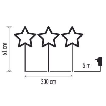 LED Zewnętrzna dekoracja bożonarodzenioowa 402xLED/3,6W/4,5/230V IP44 ciepła biel