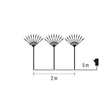 LED Zewnętrzna dekoracja bożonarodzeniowa 180xLED/3,6W/230V IP44 zimna biel