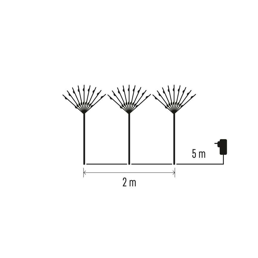 LED Zewnętrzna dekoracja bożonarodzeniowa 180xLED/3,6W/230V IP44 zimna biel