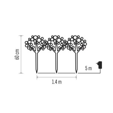 LED Zewnętrzna dekoracja bożonarodzeniowa 192xLED/3,6W/230V IP44 ciepła biel