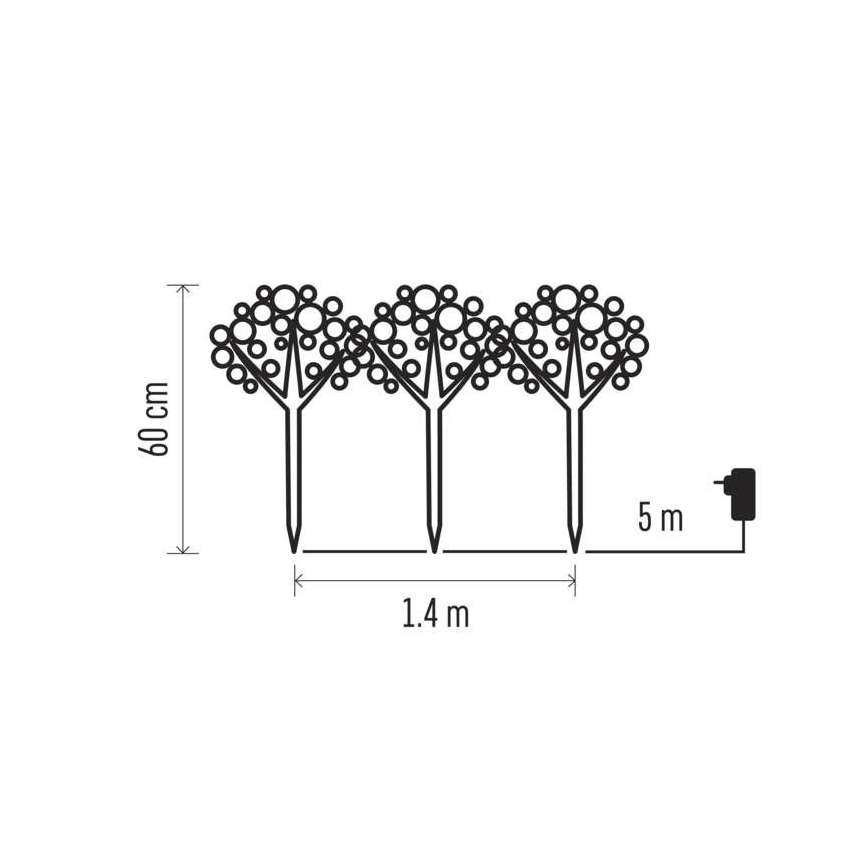 LED Zewnętrzna dekoracja bożonarodzeniowa 192xLED/3,6W/230V IP44 ciepła biel