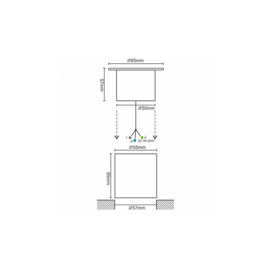 LED Zewnętrzna lampa najazdowa LED/4W/85-264V IP67 2800K