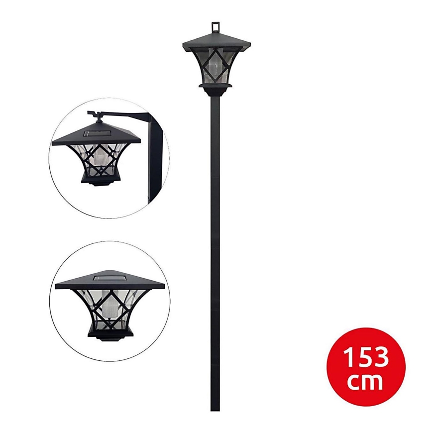 LED Zewnętrzna lampa solarna 3w1 LED/1,2V IP44 czarna