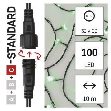 LED Zewnętrzny łańcuch bożonarodzeniowy 100xLED/10m IP44 zielony