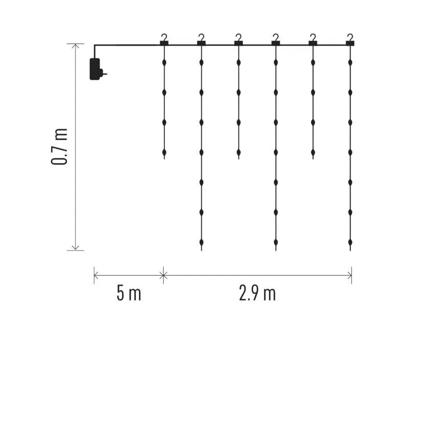 LED Zewnętrzny łańcuch bożonarodzeniowy 100xLED/8 funkcji 7,9x0,7m IP44 ciepła biel