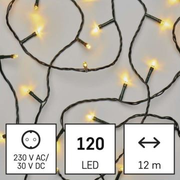 LED Zewnętrzny łańcuch bożonarodzeniowy 120xLED/17m IP44 ciepła biel