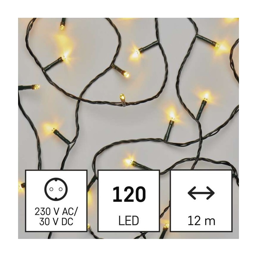 LED Zewnętrzny łańcuch bożonarodzeniowy 120xLED/17m IP44 ciepła biel