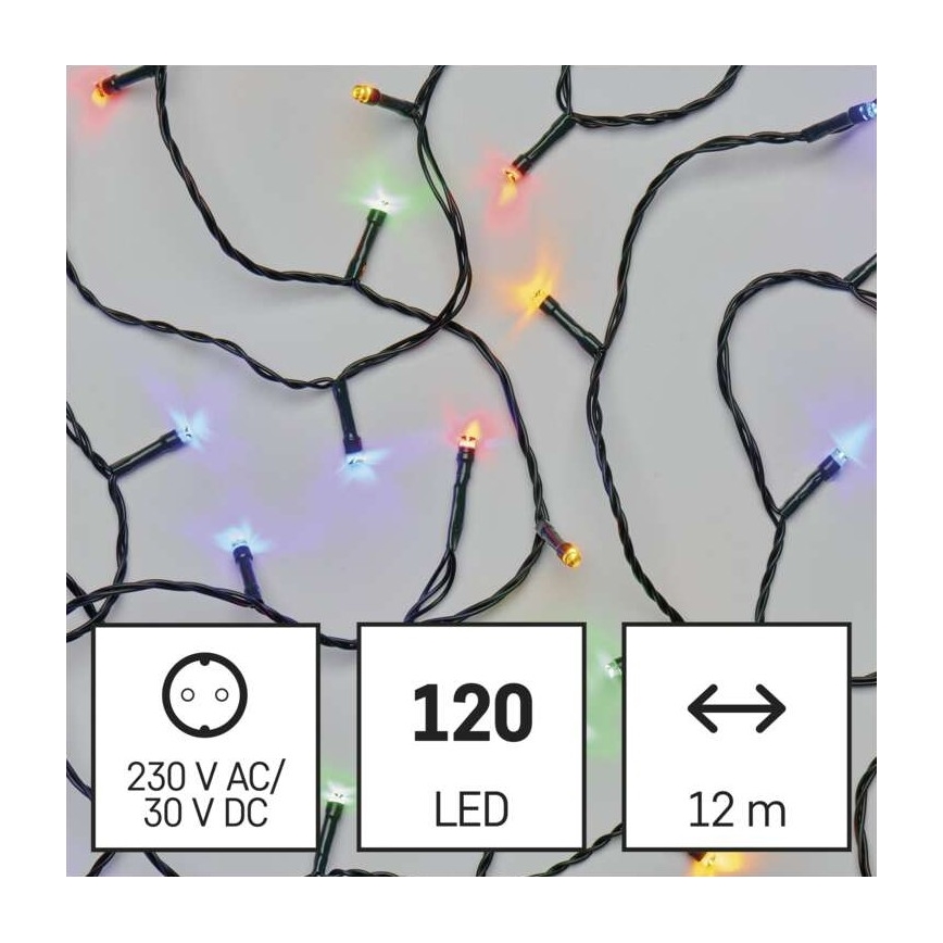 LED Zewnętrzny łańcuch bożonarodzeniowy 120xLED/17m IP44 różne kolory
