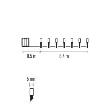 LED Zewnętrzny łańcuch bożonarodzeniowy 120xLED/3xAA 8,9m IP44 zimna biel