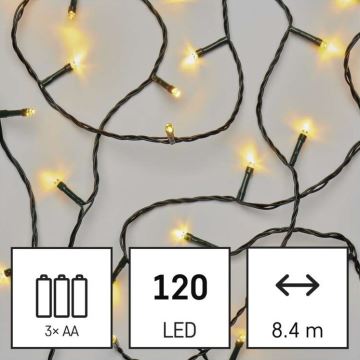 LED Zewnętrzny łańcuch bożonarodzeniowy 120xLED/8,9m IP44 ciepła biel