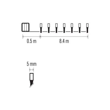 LED Zewnętrzny łańcuch bożonarodzeniowy 120xLED/8,9m IP44 ciepła biel