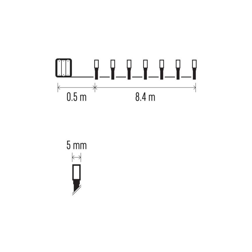 LED Zewnętrzny łańcuch bożonarodzeniowy 120xLED/8,9m IP44 ciepła biel