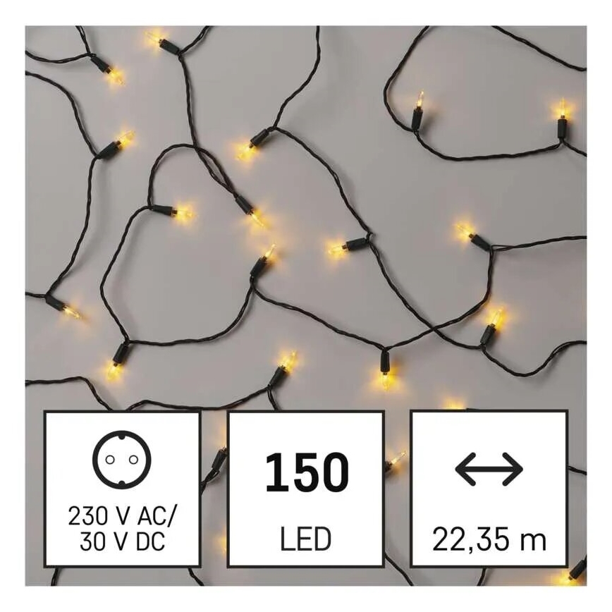 LED Zewnętrzny łańcuch bożonarodzeniowy 150xLED/27,35m IP44 vintage