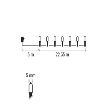 LED Zewnętrzny łańcuch bożonarodzeniowy 150xLED/27,35m IP44 vintage