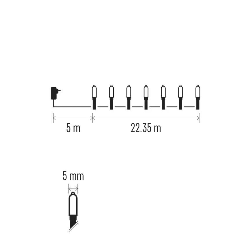 LED Zewnętrzny łańcuch bożonarodzeniowy 150xLED/27,35m IP44 vintage