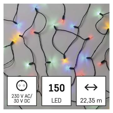 LED Zewnętrzny łańcuch bożonarodzeniowy 150xLED/27,35m IP44 wielobarwny