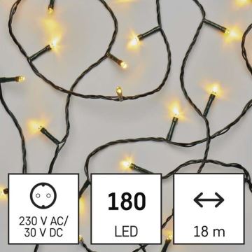 LED Zewnętrzny łańcuch bożonarodzeniowy 180xLED/23m IP44 ciepła biel