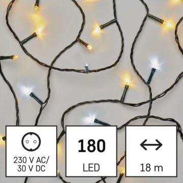 LED Zewnętrzny łańcuch bożonarodzeniowy 180xLED/23m IP44 ciepła/zimna biel