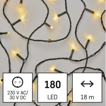 LED Zewnętrzny łańcuch bożonarodzeniowy 180xLED/8 trybów 23m IP44 ciepła biel