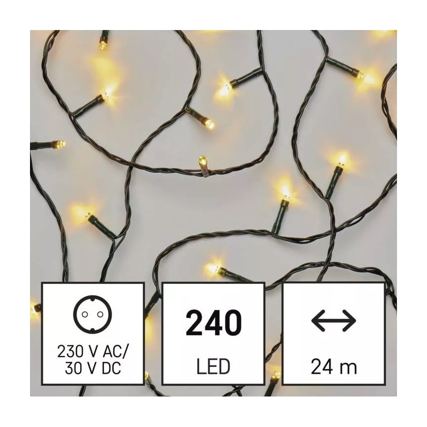 LED Zewnętrzny łańcuch bożonarodzeniowy 240xLED/8 trybów 29m IP44 ciepła biel