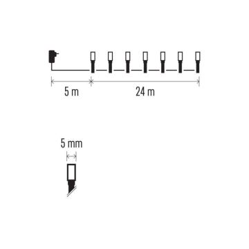 LED Zewnętrzny łańcuch bożonarodzeniowy 240xLED/8 trybów 29m IP44 ciepła biel