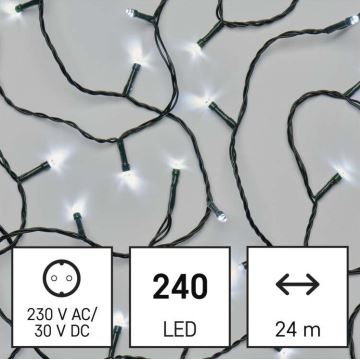 LED Zewnętrzny łańcuch bożonarodzeniowy 240xLED/8 trybów 29m IP44 zimna biel