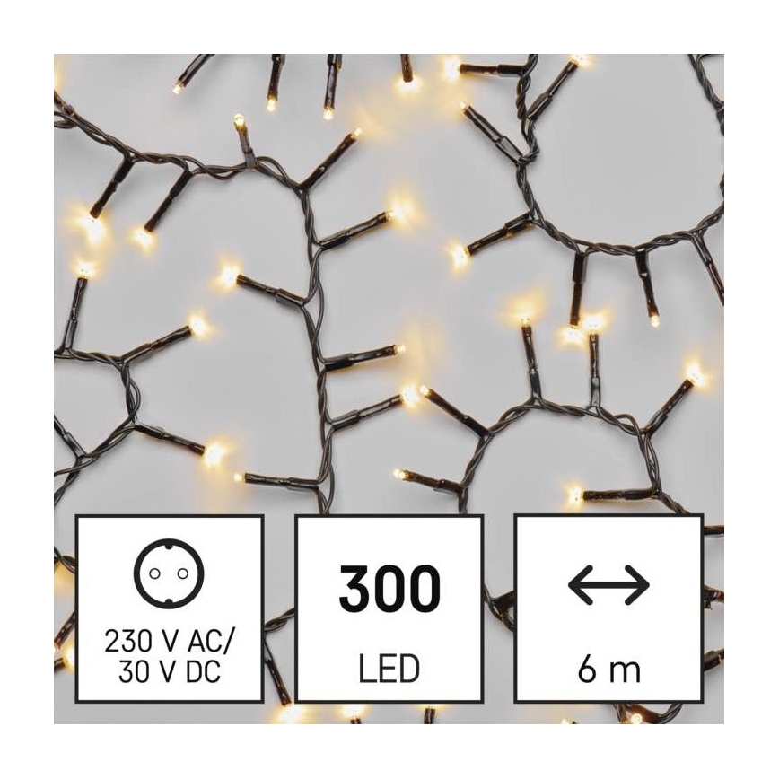 LED Żewnętrzny łańcuch bożonarodzeniowy 300xLED/11m IP44 ciepła biel