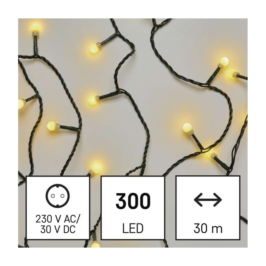 LED Zewnętrzny łańcuch bożonarodzeniowy 300xLED/35m IP44 ciepła biel