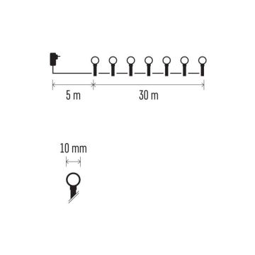 LED Zewnętrzny łańcuch bożonarodzeniowy 300xLED/35m IP44 ciepła biel