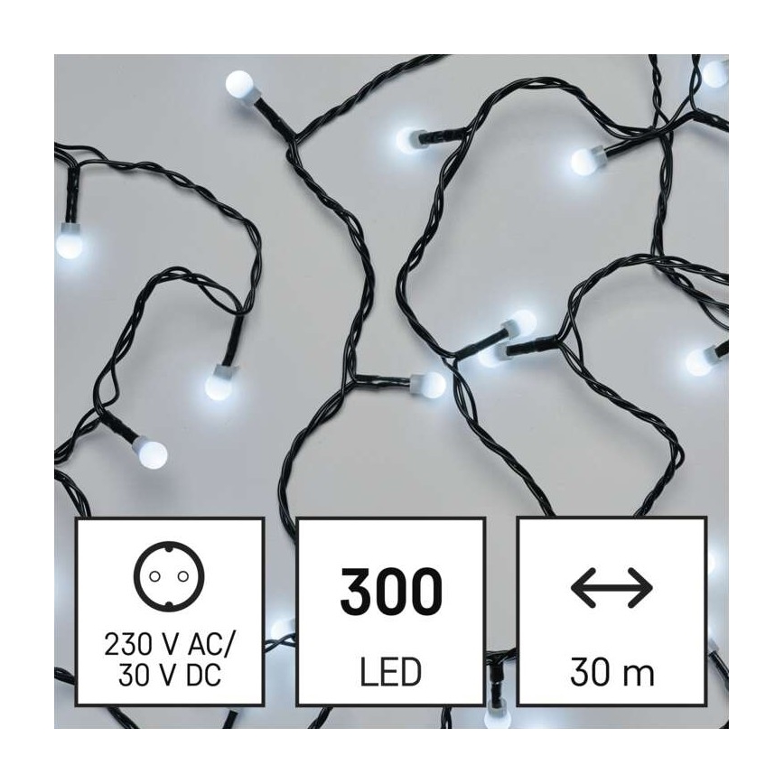 LED Zewnętrzny łańcuch bozonarodzeniowy 300xLED/35m IP44 zimna biel