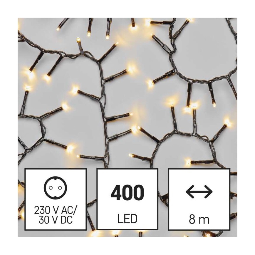 LED Zewnętrzny łańcuch bożonarodzeniowy 400xLED/13m IP44 ciepła biel