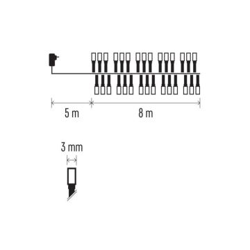 LED Zewnętrzny łańcuch bożonarodzeniowy 400xLED/13m IP44 ciepła biel