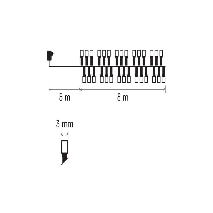 LED Zewnętrzny łańcuch bożonarodzeniowy 400xLED/13m IP44 ciepła biel