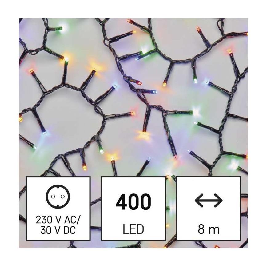 LED Zewnętrzny łańcuch bożonarodzeniowy 400xLED/13m IP44 różne kolory