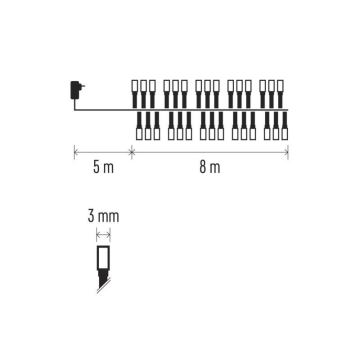 LED Zewnętrzny łańcuch bożonarodzeniowy 400xLED/13m IP44 różne kolory