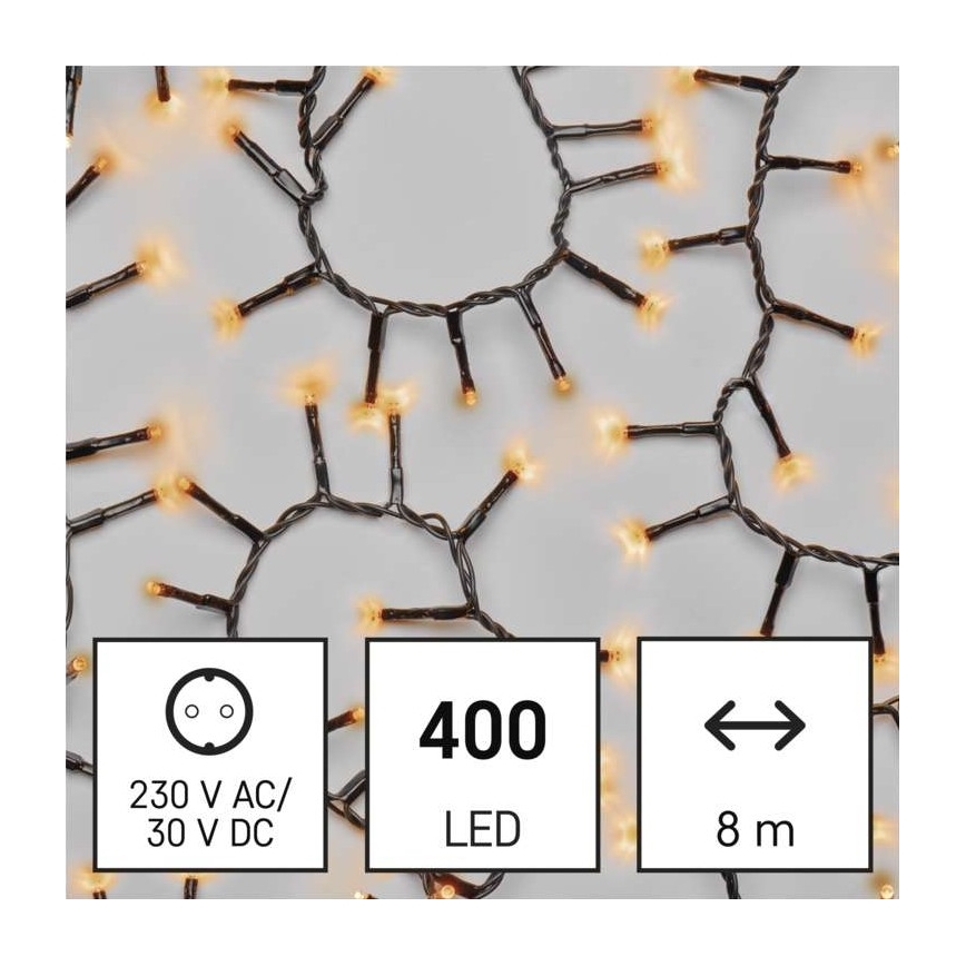 LED Zewnętrzny łańcuch bozonarodzeniowy 400xLED/13m IP44 vintage