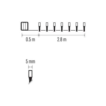 LED Zewnętrzny łańcuch bożonarodzeniowy 40xLED/3,3m IP44 ciepła biel