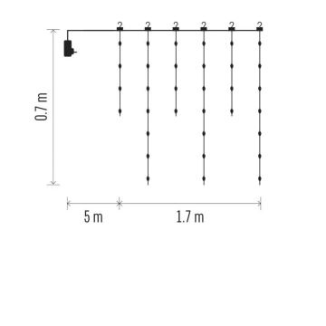 LED Zewnętrzny łańcuch bożonarodzeniowy 54xLED/8 funkcji 6,7x0,7m IP44 ciepła biel