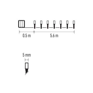 LED Zewnętrzny łańcuch bożonarodzeniowy 80xLED/6,1m IP44 ciepła biel