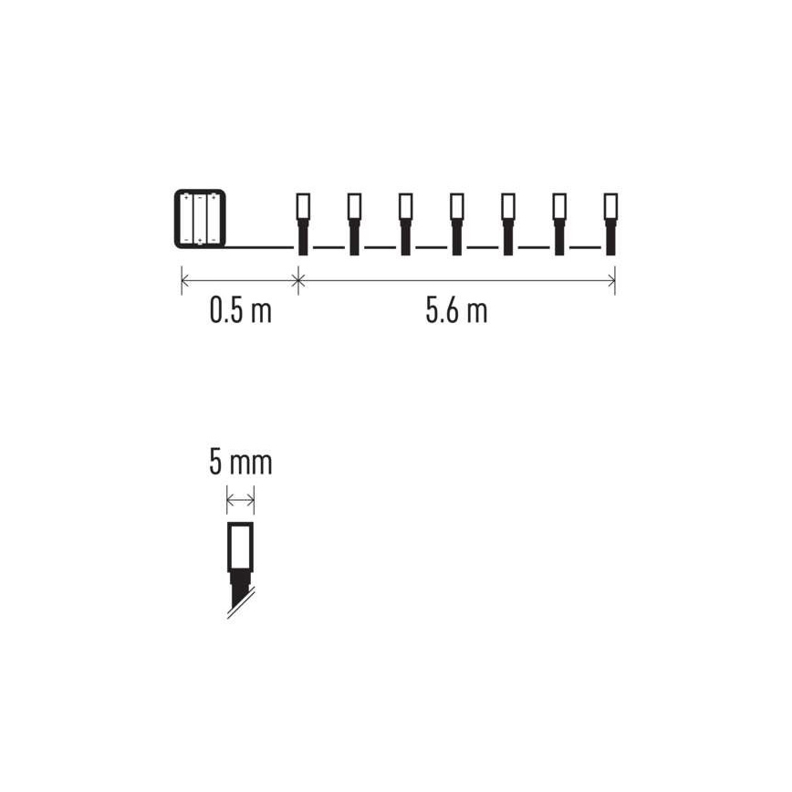 LED Zewnętrzny łańcuch bożonarodzeniowy 80xLED/6,1m IP44 ciepła biel