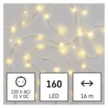 LED Zewnętrzny łańcuch bożonarodzeniowy 120xLED/17m IP44 ciepła biel