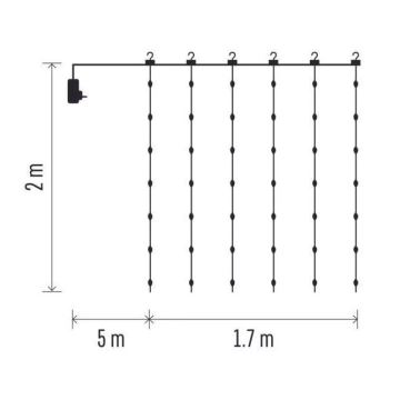 LED Zewnętrzny łańcuch świąteczny 240xLED/8 funkcji 6,7 m IP44 ciepła biel