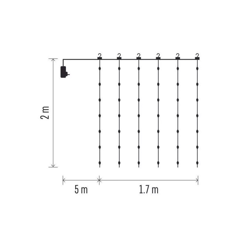 LED Zewnętrzny łańcuch świąteczny 240xLED/8 funkcji 6,7 m IP44 ciepła biel