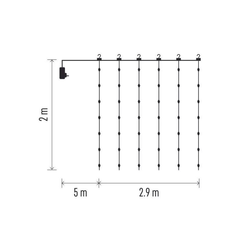 LED Zewnętrzny łańcuch świąteczny 400xLED/8 funkcji 7,9 m IP44 ciepła biel