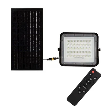 LED Zewnętrzny naświetlacz solarny LED/10W/3,2V IP65 4000K czarny + pilot