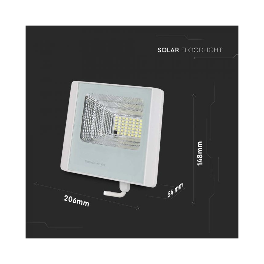 LED Zewnętrzny naświetlacz solarny LED/12W/3,2V IP65 6400K + pilot zdalnego sterowania
