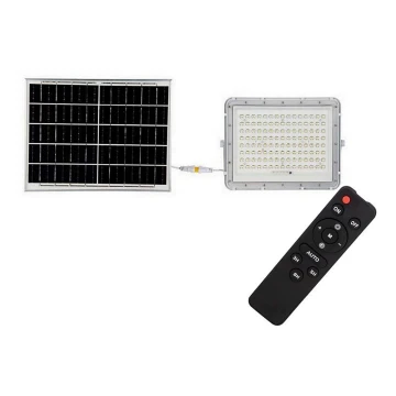 LED Zewnętrzny naświetlacz solarny LED/20W/3,2V 4000K biała + IP65 + Pilot zdalnego sterowania