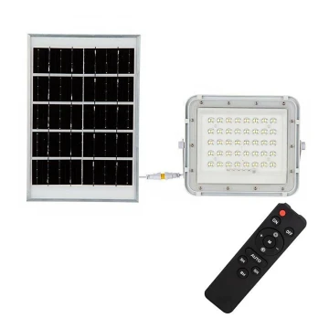 LED zewnętrzny ściemnialna solarny reflektorowa LED/10W/3,2V IP65 6400K biała + + Pilot zdalnego sterowania