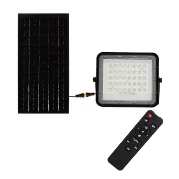 LED zewnętrzny ściemnialna solarny reflektorowa LED/10W/3,2V IP65 6400K czarne + Pilot zdalnego sterowania